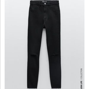 Zara sculpt high waist ripped jeans